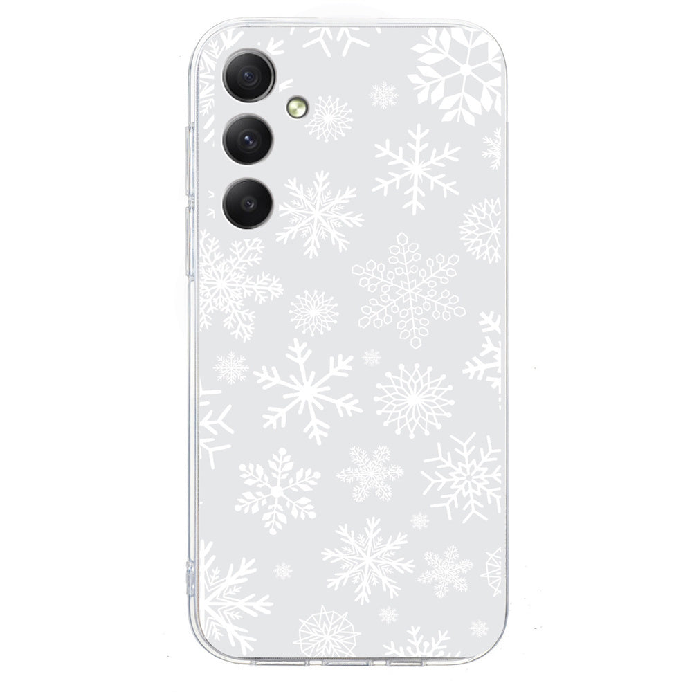 For Samsung Galaxy A16 5G / A16 4G Case Christmas Pattern Print Soft TPU Phone Protector - Snowflake
