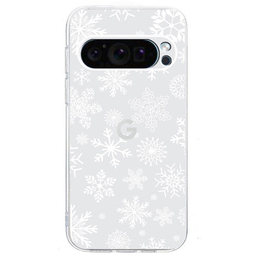 For Google Pixel 9 Pro XL Case Christmas Pattern Print Soft TPU Phone Protector - Snowflake