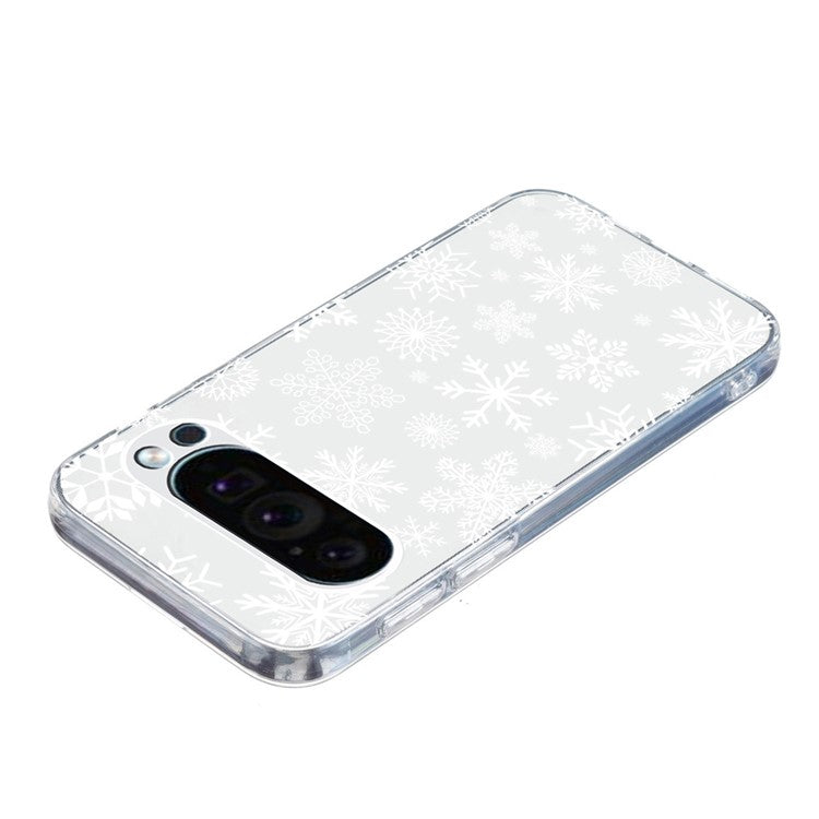For Google Pixel 9 Pro XL Case Christmas Pattern Print Soft TPU Phone Protector - Snowflake