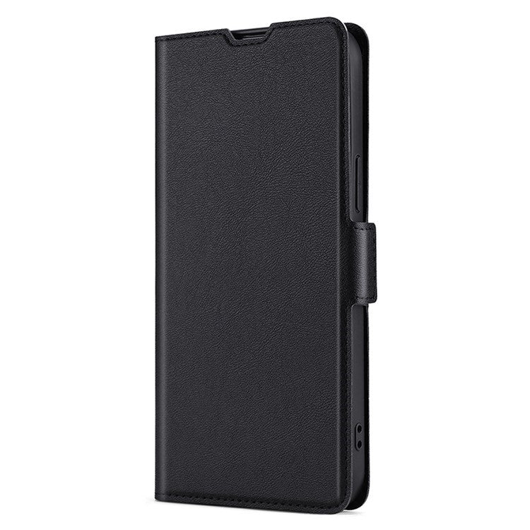 For OnePlus Nord CE4 Lite 5G / Oppo K12x 5G (China) Case Card Holder PU Leather Phone Cover - Black