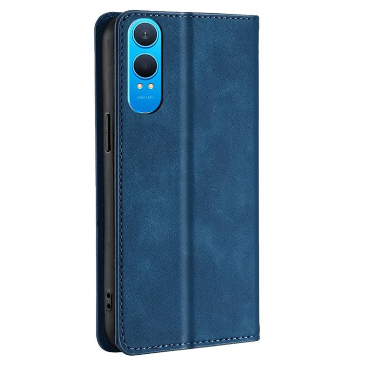 For OnePlus Nord CE4 Lite 5G / Oppo K12x 5G (China) Wallet Case PU Leather Magnetic Closing Phone Cover - Blue