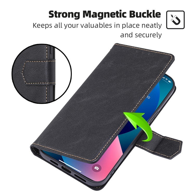 For OnePlus Nord CE4 Lite 5G / Oppo K12x 5G (China) Case Leather Phone Cover with RFID Blocking Wallet - Black