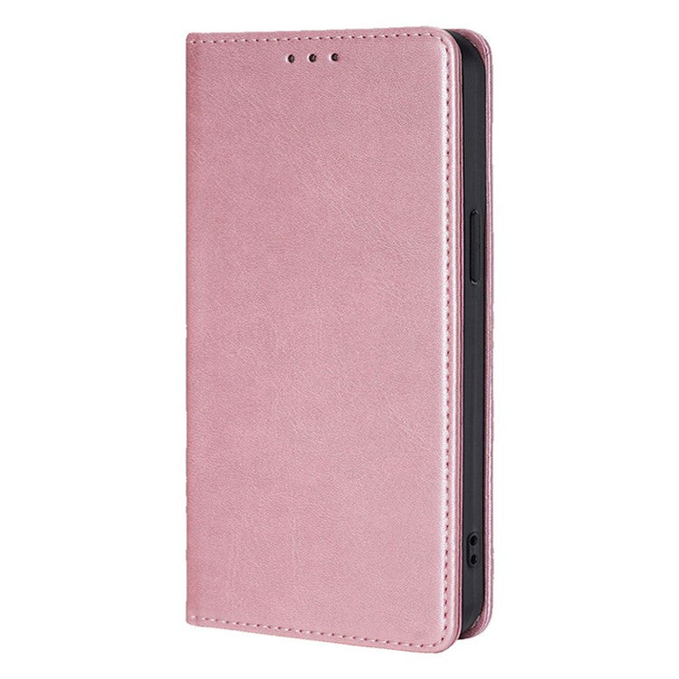 For OnePlus Nord CE4 Lite 5G / Oppo K12x 5G (China) Case PU Leather Calf Texture Phone Wallet Cover - Rose Gold
