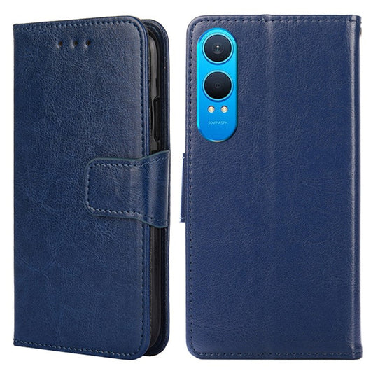 For OnePlus Nord CE4 Lite 5G / Oppo K12x 5G (China) Case Wallet PU Leather + TPU Folding Stand Phone Cover - Sapphire