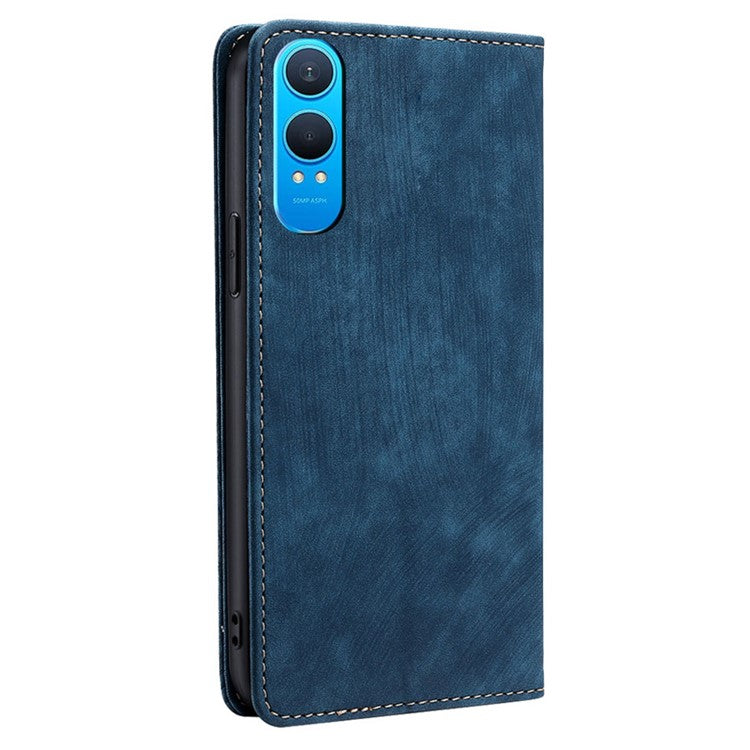 For OnePlus Nord CE4 Lite 5G / Oppo K12x 5G (China) Case RFID Blocking Wallet Leather Phone Cover - Blue