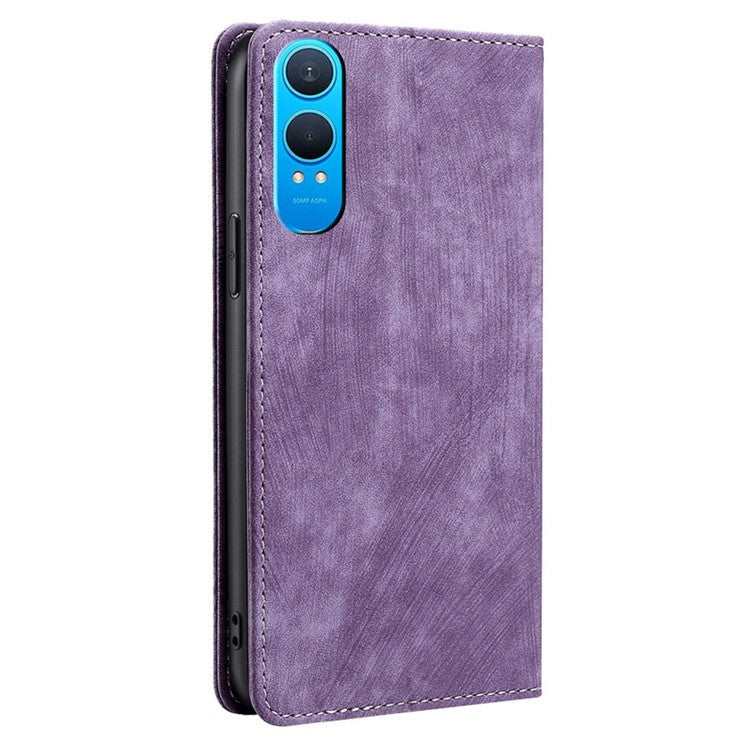 For OnePlus Nord CE4 Lite 5G / Oppo K12x 5G (China) Case RFID Blocking Wallet Leather Phone Cover - Purple