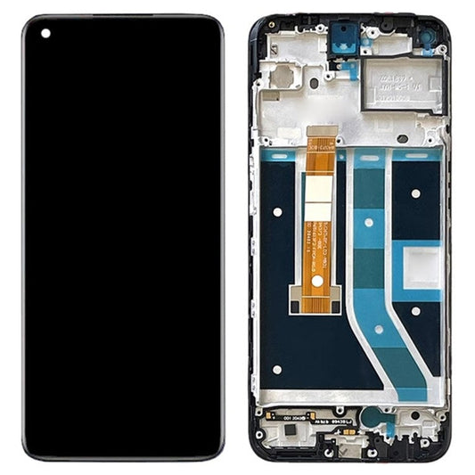 For OnePlus Nord N100 Grade C LCD Screen and Digitizer Assembly + Frame Replacement Part (without Logo) - Black