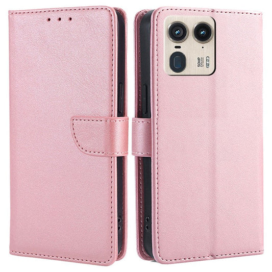 For Motorola Moto X50 Ultra 5G / Edge 50 Ultra 5G Wallet Case Calf Texture Leather Phone Cover - Rose Gold