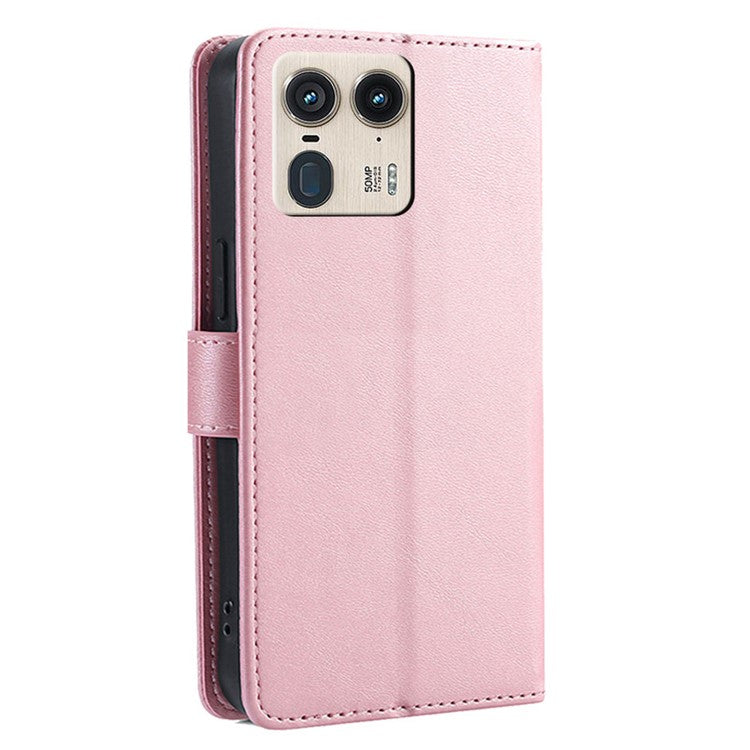 For Motorola Moto X50 Ultra 5G / Edge 50 Ultra 5G Wallet Case Calf Texture Leather Phone Cover - Rose Gold