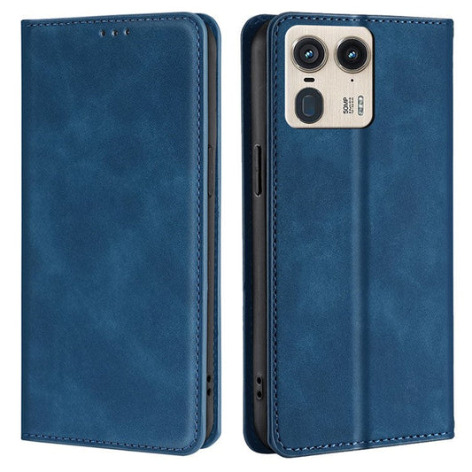 For Motorola Moto X50 Ultra 5G / Edge 50 Ultra 5G Wallet Case PU Leather Magnetic Closing Phone Cover - Blue
