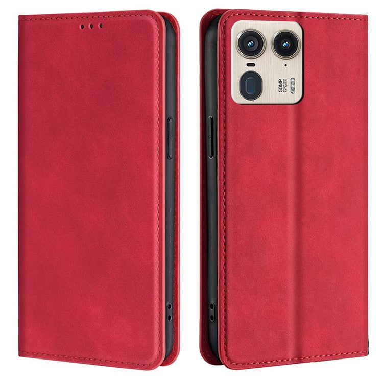 For Motorola Moto X50 Ultra 5G / Edge 50 Ultra 5G Wallet Case PU Leather Magnetic Closing Phone Cover - Red