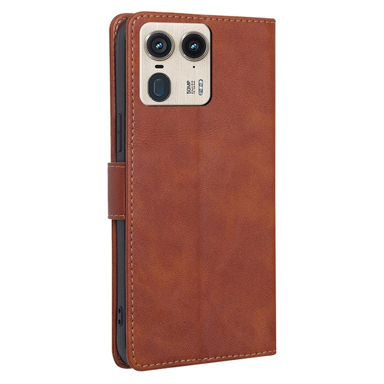 For Motorola Moto X50 Ultra 5G / Edge 50 Ultra 5G Case Leather Phone Cover with RFID Blocking Wallet - Brown