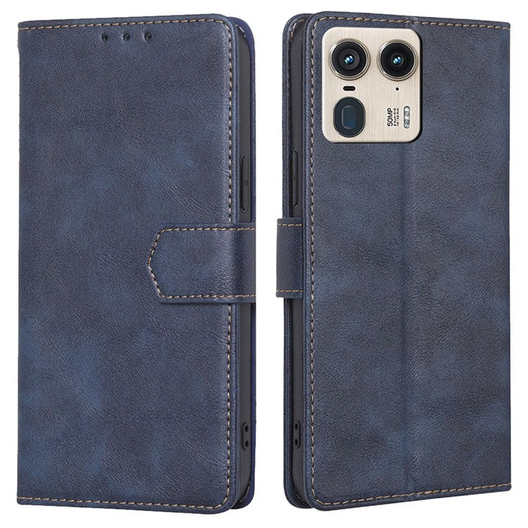 For Motorola Moto X50 Ultra 5G / Edge 50 Ultra 5G Case Leather Phone Cover with RFID Blocking Wallet - Blue