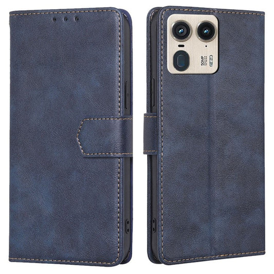 For Motorola Moto X50 Ultra 5G / Edge 50 Ultra 5G Case Leather Phone Cover with RFID Blocking Wallet - Blue