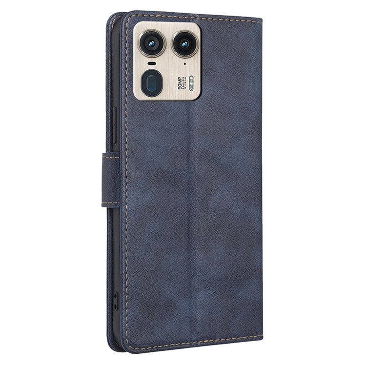 For Motorola Moto X50 Ultra 5G / Edge 50 Ultra 5G Case Leather Phone Cover with RFID Blocking Wallet - Blue