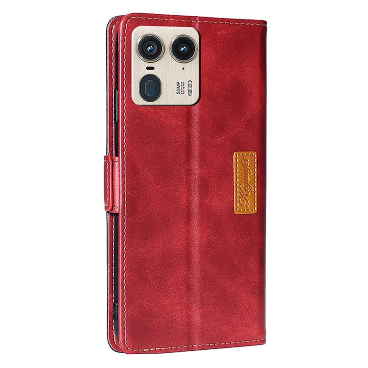 For Motorola Moto X50 Ultra 5G / Edge 50 Ultra 5G Case Contrast Color Wallet Leather Phone Cover - Black+Red