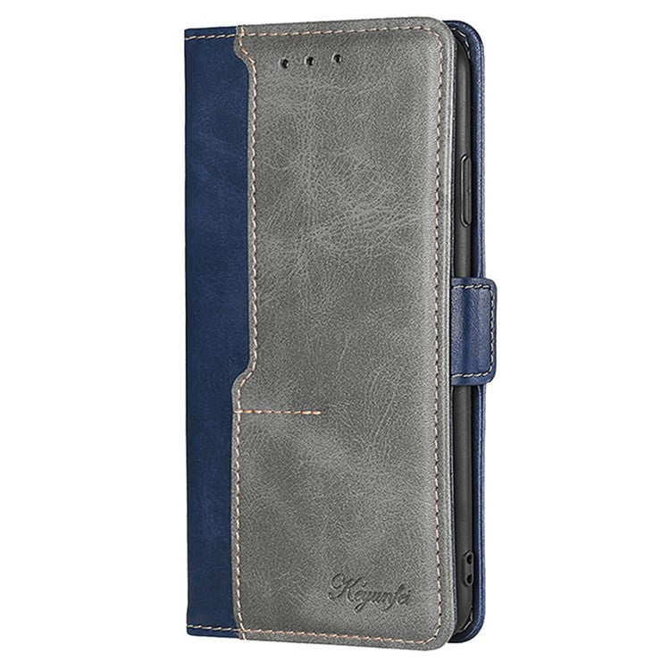 For Motorola Moto X50 Ultra 5G / Edge 50 Ultra 5G Case Contrast Color Wallet Leather Phone Cover - Blue+Grey