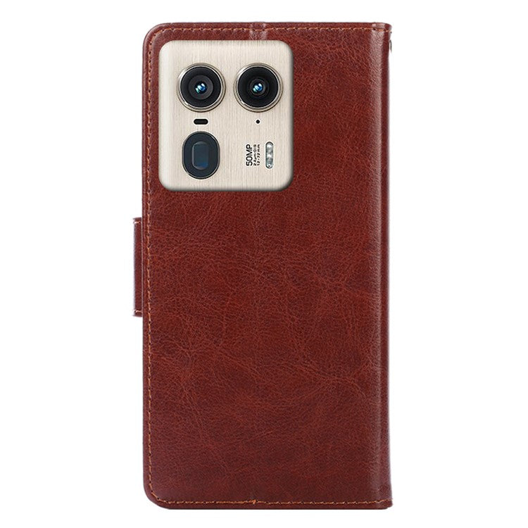 For Motorola Moto X50 Ultra 5G / Edge 50 Ultra 5G Case Wallet PU Leather + TPU Folding Stand Phone Cover - Brown