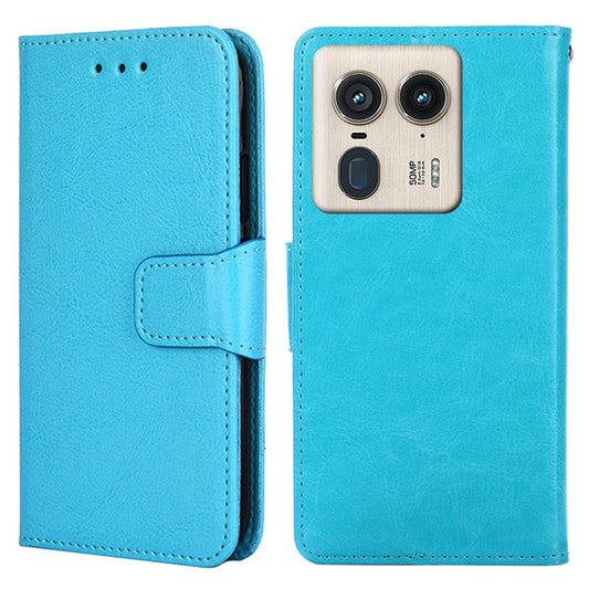 For Motorola Moto X50 Ultra 5G / Edge 50 Ultra 5G Case Wallet PU Leather + TPU Folding Stand Phone Cover - Baby Blue