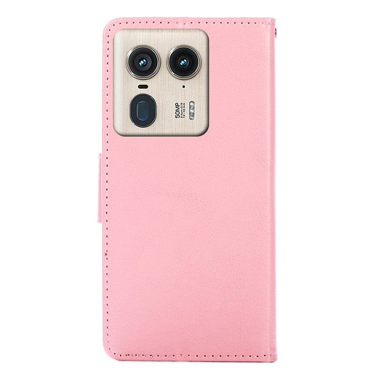 For Motorola Moto X50 Ultra 5G / Edge 50 Ultra 5G Case Wallet PU Leather + TPU Folding Stand Phone Cover - Pink