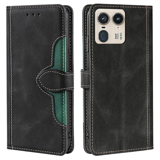 For Motorola Moto X50 Ultra 5G / Edge 50 Ultra 5G Case Leather Wallet Phone Cover with Straw Hat Magnetic Clasp - Black