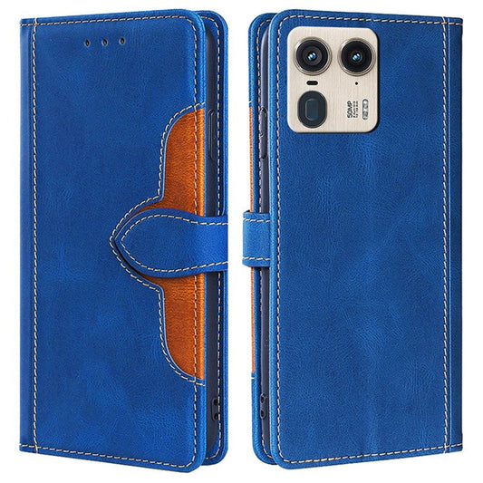 For Motorola Moto X50 Ultra 5G / Edge 50 Ultra 5G Case Leather Wallet Phone Cover with Straw Hat Magnetic Clasp - Blue