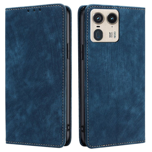 For Motorola Moto X50 Ultra 5G / Edge 50 Ultra 5G Case RFID Blocking Wallet Leather Phone Cover - Blue