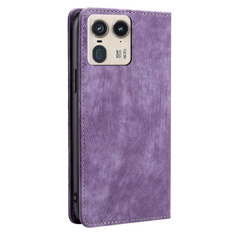 For Motorola Moto X50 Ultra 5G / Edge 50 Ultra 5G Case RFID Blocking Wallet Leather Phone Cover - Purple