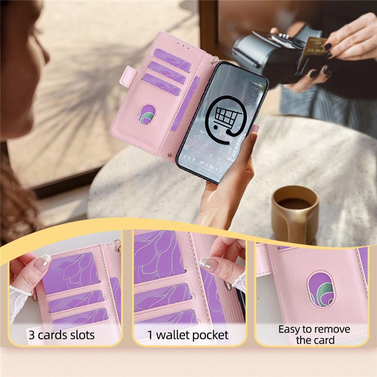 For Motorola Moto X50 Ultra 5G / Edge 50 Ultra 5G Case PU Leather Wallet Stand Phone Cover with Crossbody Shoulder Strap - Pink