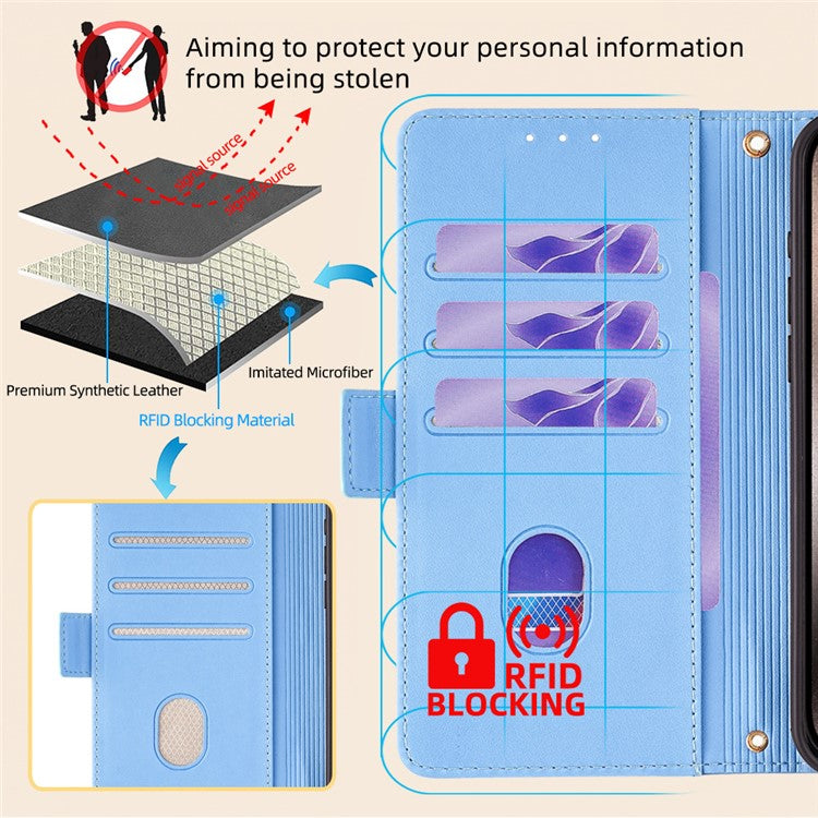 For Motorola Moto X50 Ultra 5G / Edge 50 Ultra 5G Case PU Leather Wallet Stand Phone Cover with Crossbody Shoulder Strap - Blue