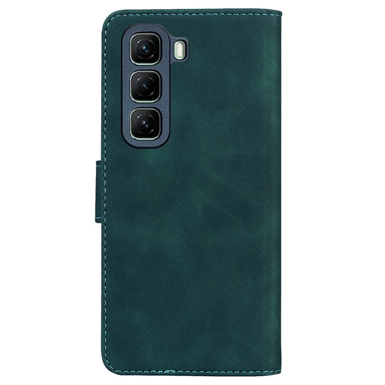 For Infinix Hot 50 5G Case Solid Color Leather Wallet Phone Cover - Green