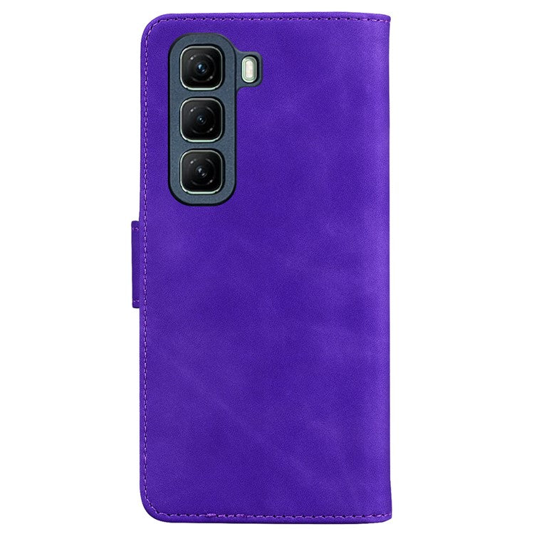 For Infinix Hot 50 5G Case Solid Color Leather Wallet Phone Cover - Purple