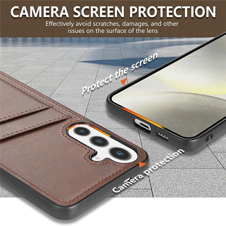 AZNS K1 Series For Samsung Galaxy S24+ Case Calf Texture Anti-Drop PU+TPU Phone Cover - Blue
