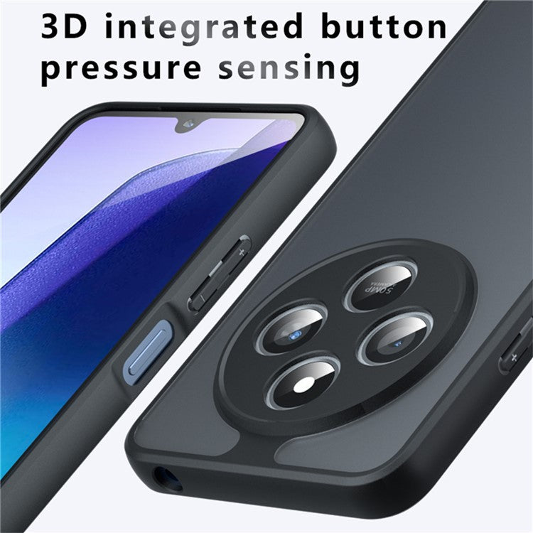 For Xiaomi Poco C75 4G / Redmi 14R 5G / 14C 4G Case Skin-Touch TPU+PC Matte Phone Shell, Transparent Black