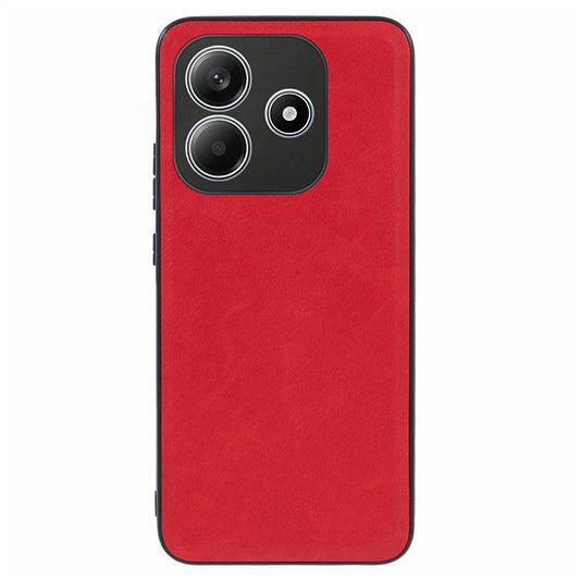 For Xiaomi Redmi Note 14 5G Case Retro Leather Coated PC+TPU Phone Cover - Red