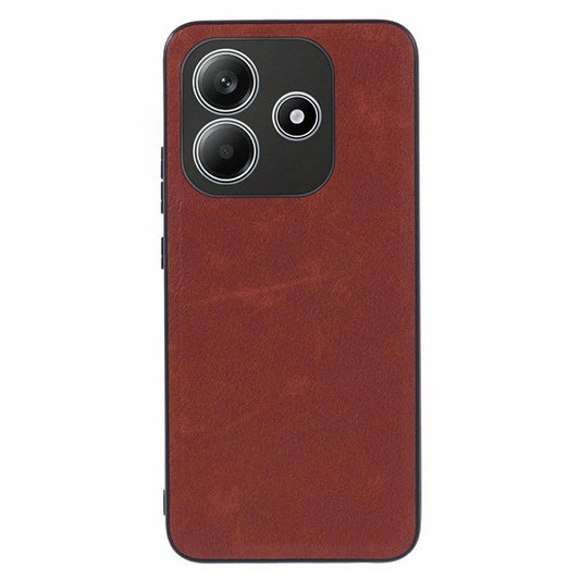 For Xiaomi Redmi Note 14 5G Case Retro Leather Coated PC+TPU Phone Cover - Brown