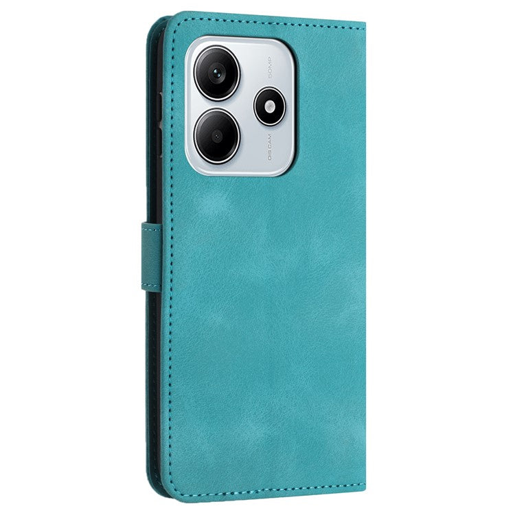 For Xiaomi Redmi Note 14 5G Leather Case Solid Color Wallet Protective Phone Cover - Green