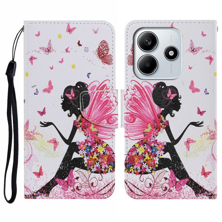 For Xiaomi Redmi Note 14 5G Case Pattern Printing Protective Leather Folio Phone Cover - Dancer
