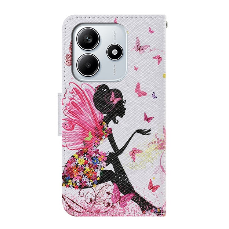 For Xiaomi Redmi Note 14 5G Case Pattern Printing Protective Leather Folio Phone Cover - Dancer