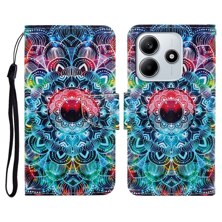 For Xiaomi Redmi Note 14 5G Case Pattern Printing Protective Leather Folio Phone Cover - Mandala