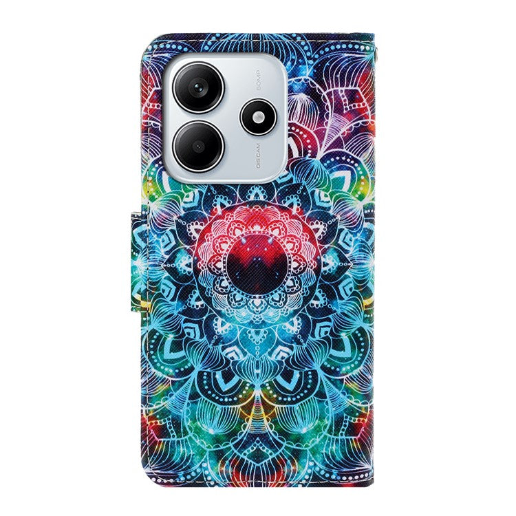 For Xiaomi Redmi Note 14 5G Case Pattern Printing Protective Leather Folio Phone Cover - Mandala