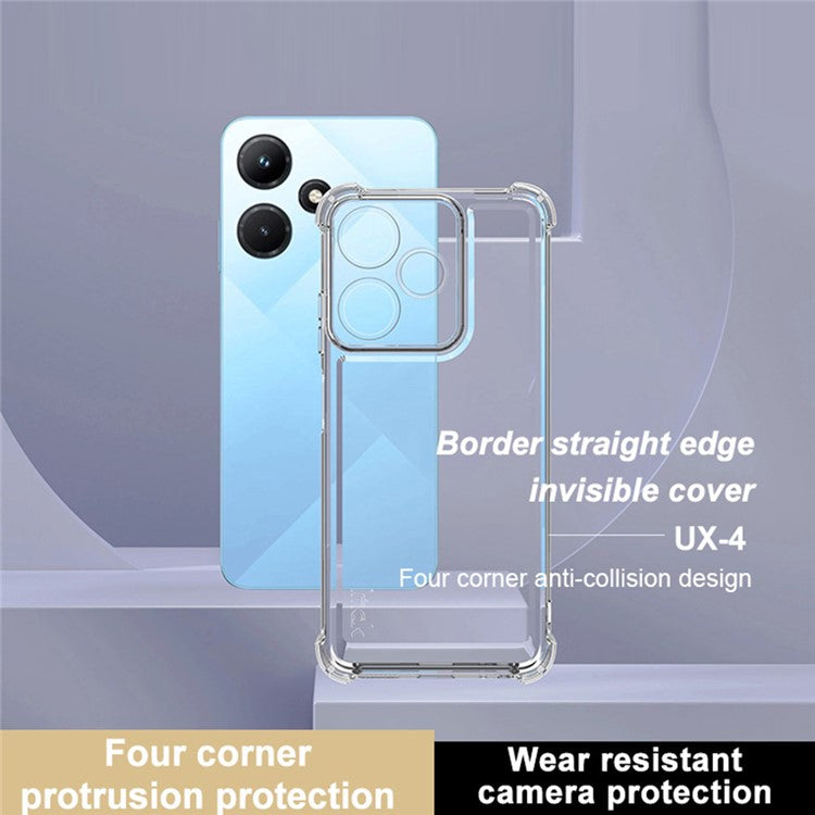 IMAK UX-4 Series for Infinix Hot 30i / Hot 30i NFC X669C X669D Case Straight Frame Four Corner Shockproof Clear TPU Cover