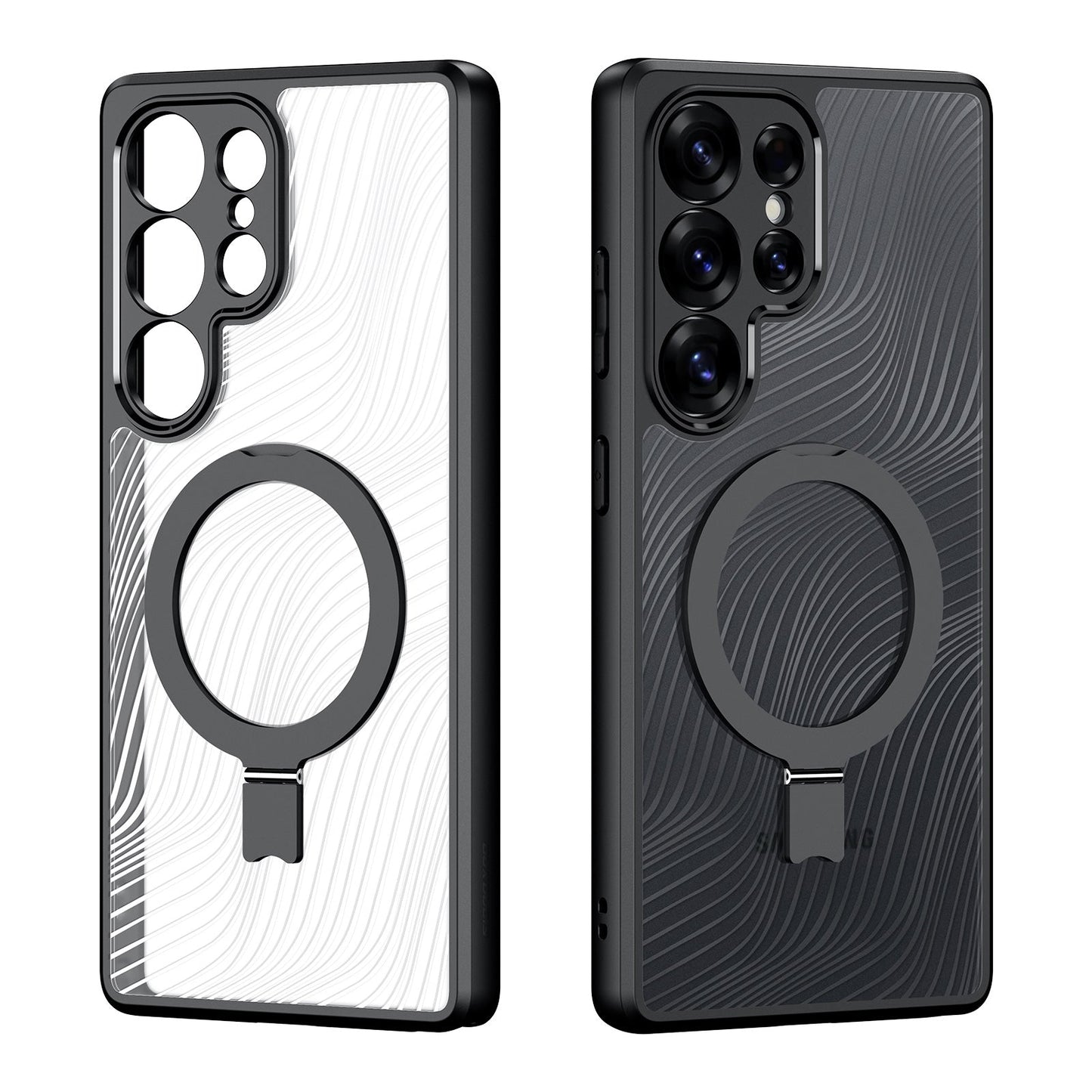 For Samsung Galaxy S25 Ultra Case DUX DUCIS Aimo Series Compatible with MagSafe TPU+PC Kickstand Phone Cover (REACH Certification) - Black
