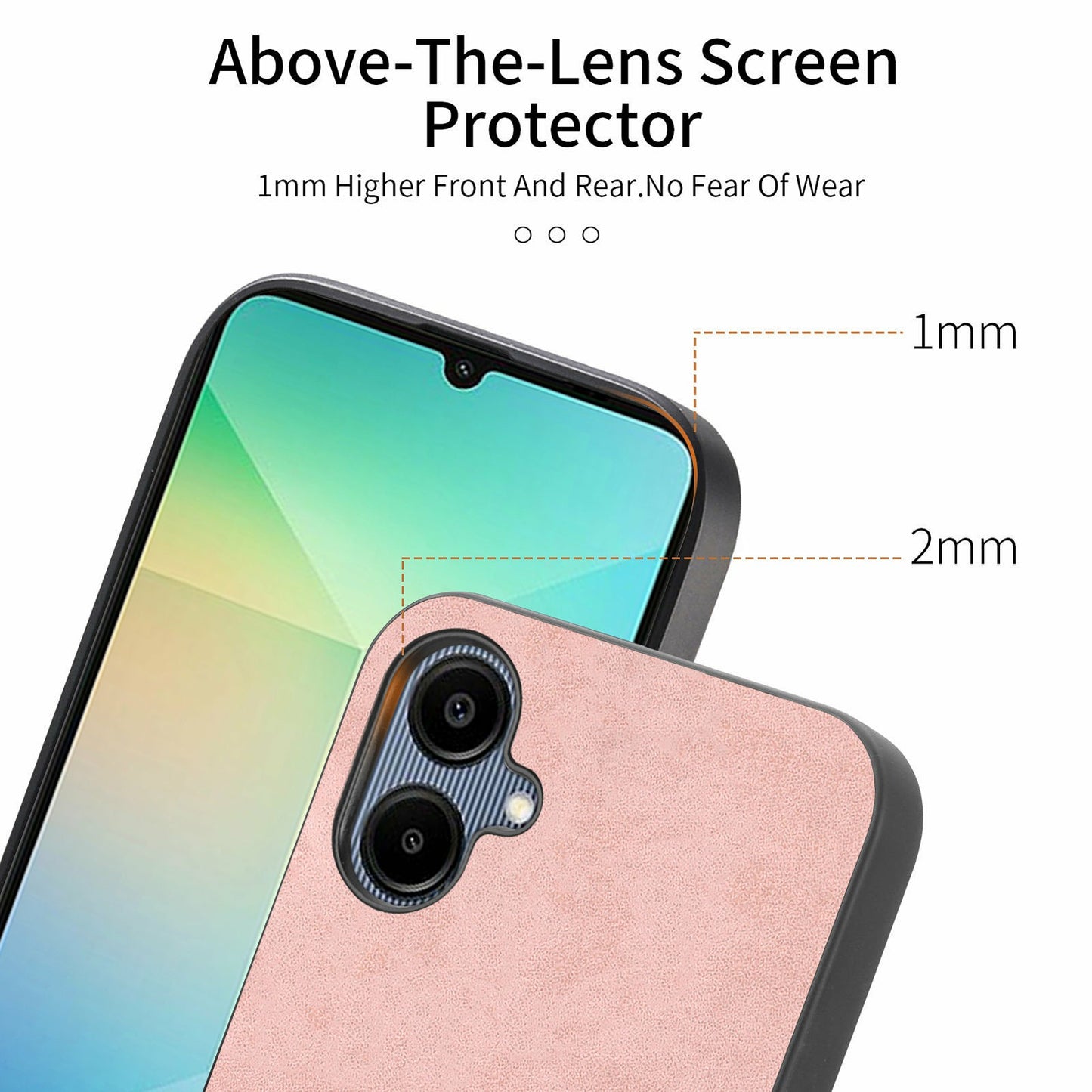 For Samsung Galaxy A06 Leather Back Case Compatible with MagSafe Skin-Touch Phone Cover - Brown