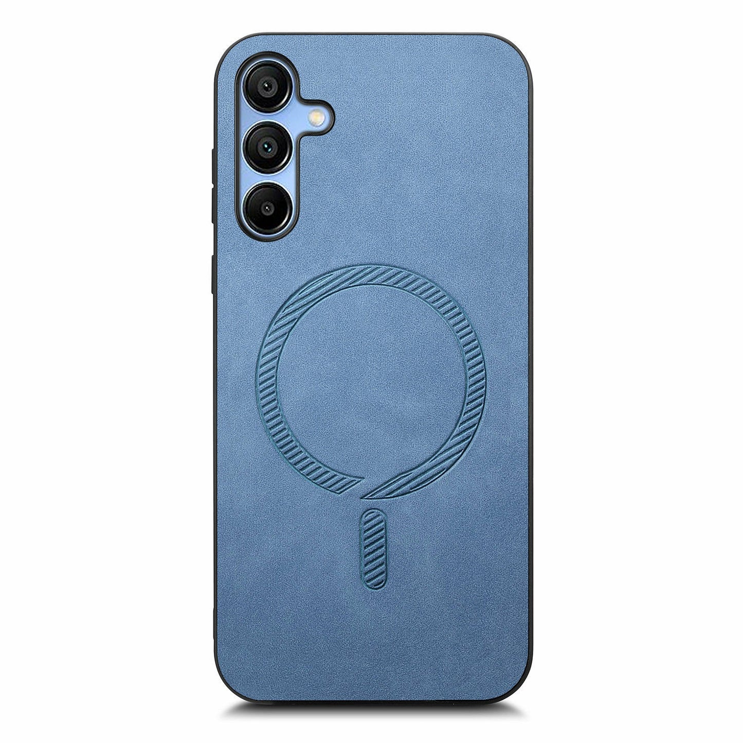 For Samsung Galaxy A16 5G / 4G Leather Back Case Compatible with MagSafe Skin-Touch Phone Cover - Blue