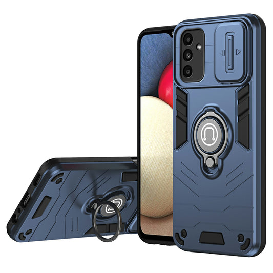 For Samsung Galaxy A16 4G / A16 5G Case Slide Camshield Kickstand PC+TPU Phone Cover - Blue