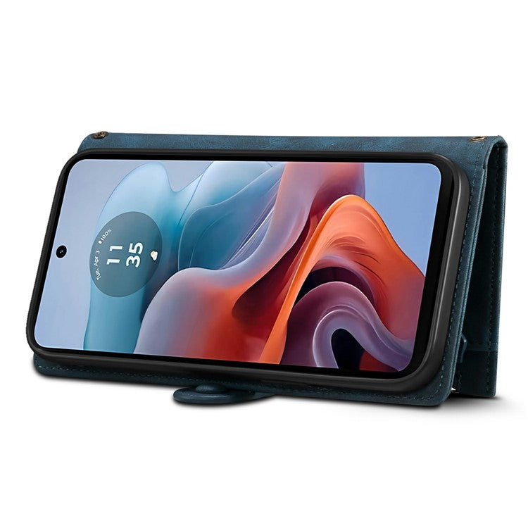 ESEBLE Star Series For Motorola Moto G75 5G Case Zipper Wallet Leather Stand Phone Cover - Blue