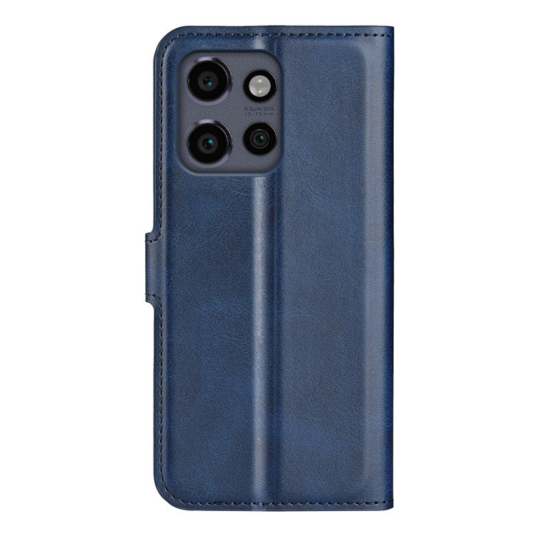 For Motorola Edge 50 Neo 5G / Moto S50 5G / Thinkphone 25 5G Stand Case Anti-Scratch Calf Texture Leather Phone Cover - Blue