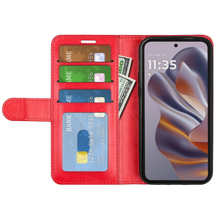 For Motorola Edge 50 Neo 5G / Moto S50 5G / Thinkphone 25 5G Wallet Case Crazy Horse Texture Stand Leather Phone Cover - Red