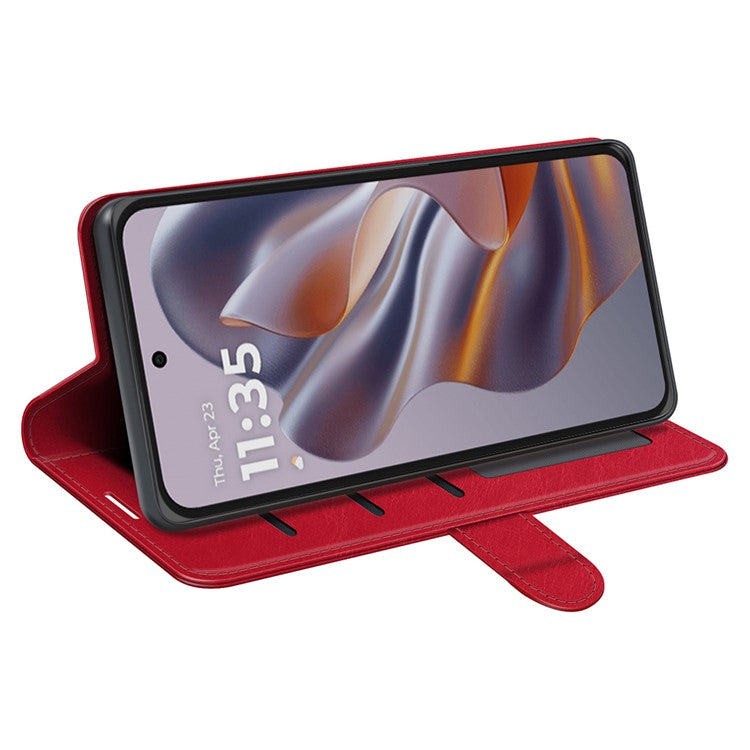For Motorola Edge 50 Neo 5G / Moto S50 5G / Thinkphone 25 5G Wallet Case Crazy Horse Texture Stand Leather Phone Cover - Red